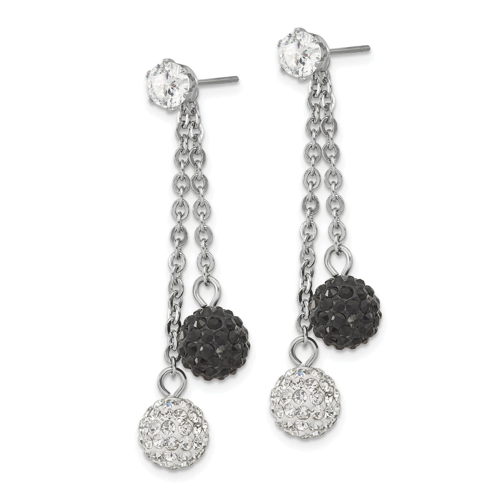 Stainless Steel Polished Multi-color Crystal Drop Dangle Earrings for Women