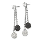 Stainless Steel Polished Multi-color Crystal Drop Dangle Earrings for Women