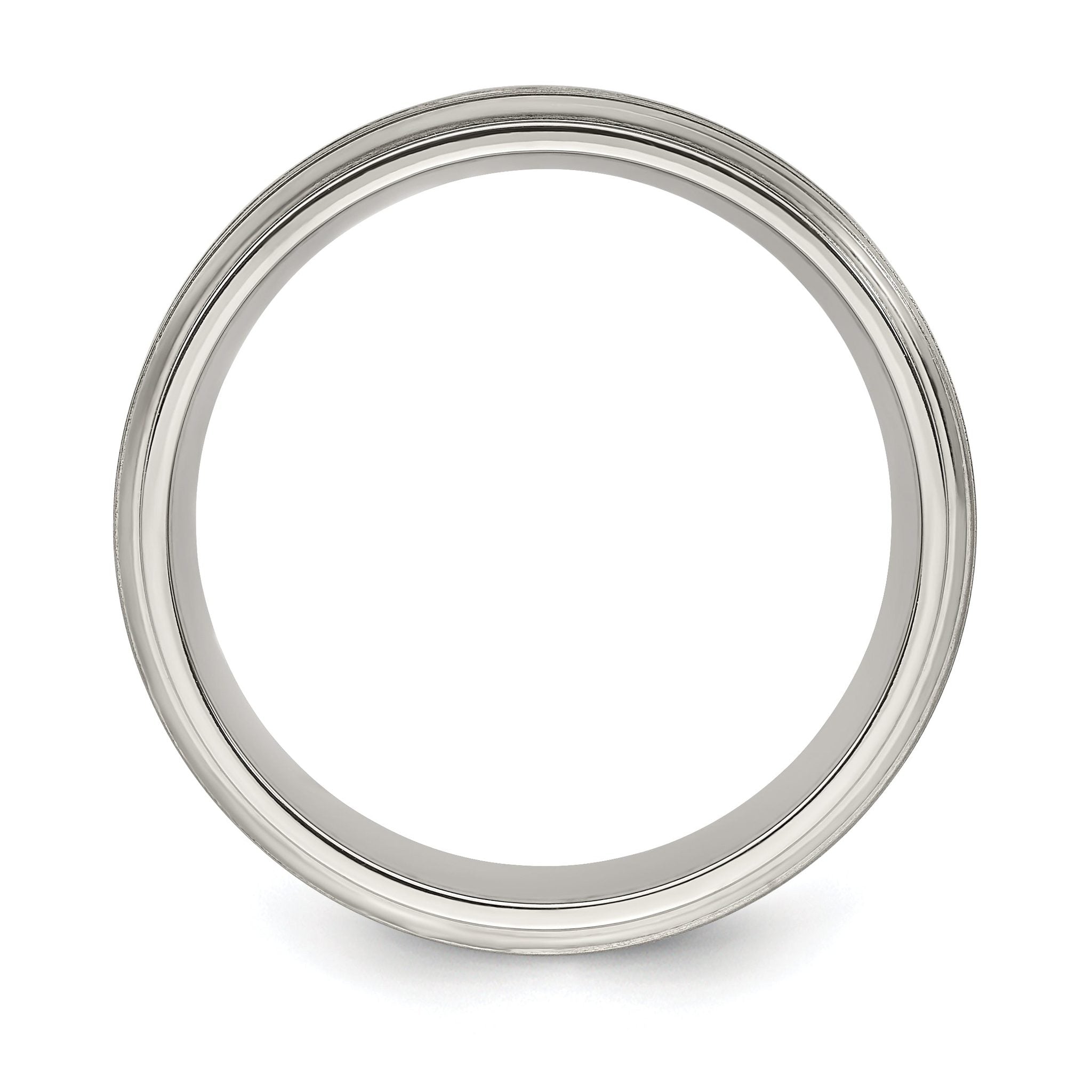 Edward Mirell Two-Tone Titanium Wedding Band with Sterling Silver Inlay Secondary image