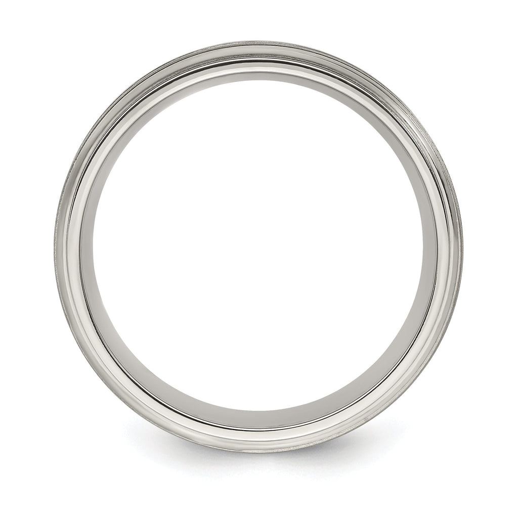 Edward Mirell Two-Tone Titanium Wedding Band with Sterling Silver Inlay