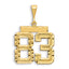 14K Gold Large Diamond-Cut Number 83 Charm with Brushed Finish