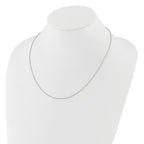 14K White Gold 1mm Spiga 1in+1in Adjustable Chain