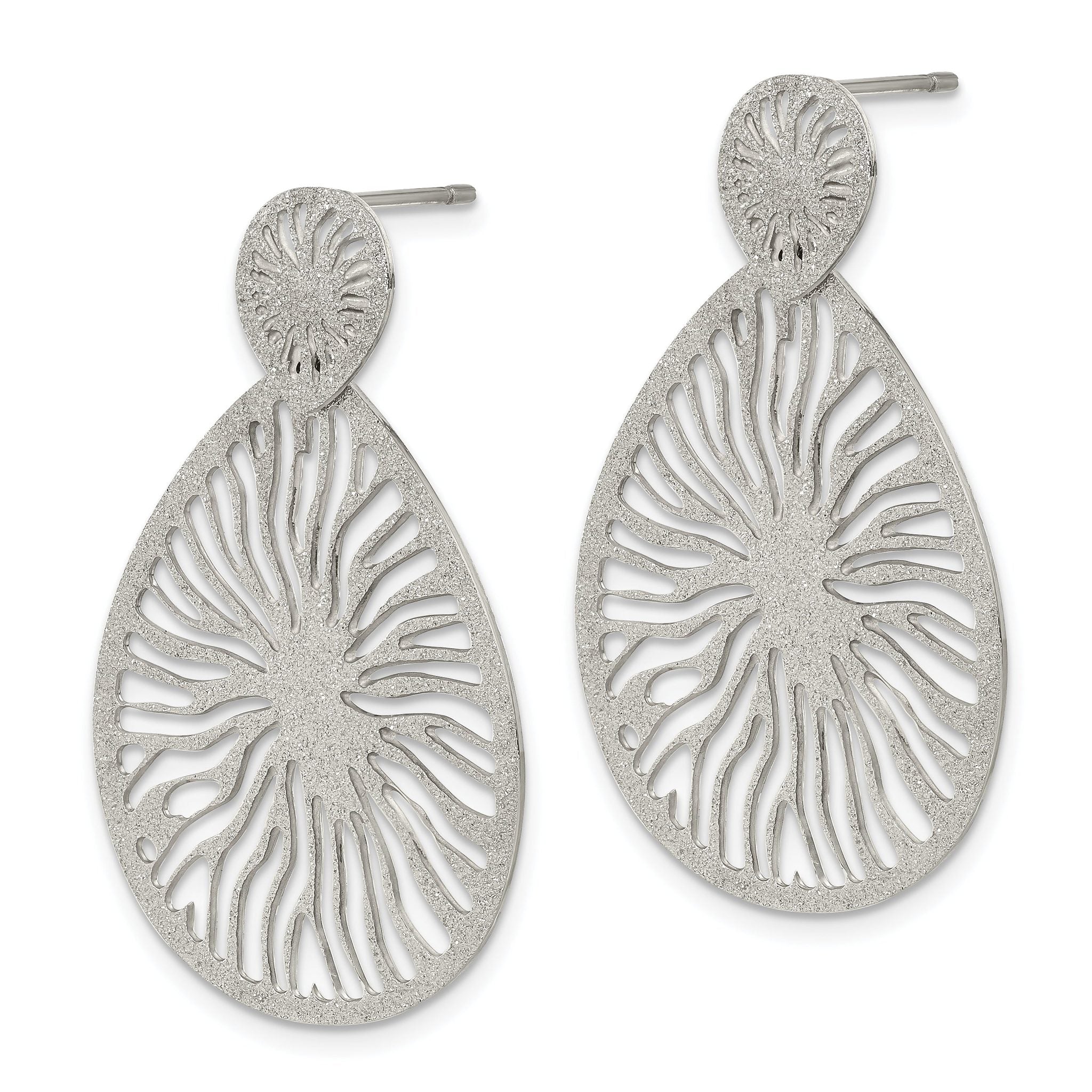 Stainless Steel Polished Teardrop Star Drop Dangle Earrings for Women Secondary image