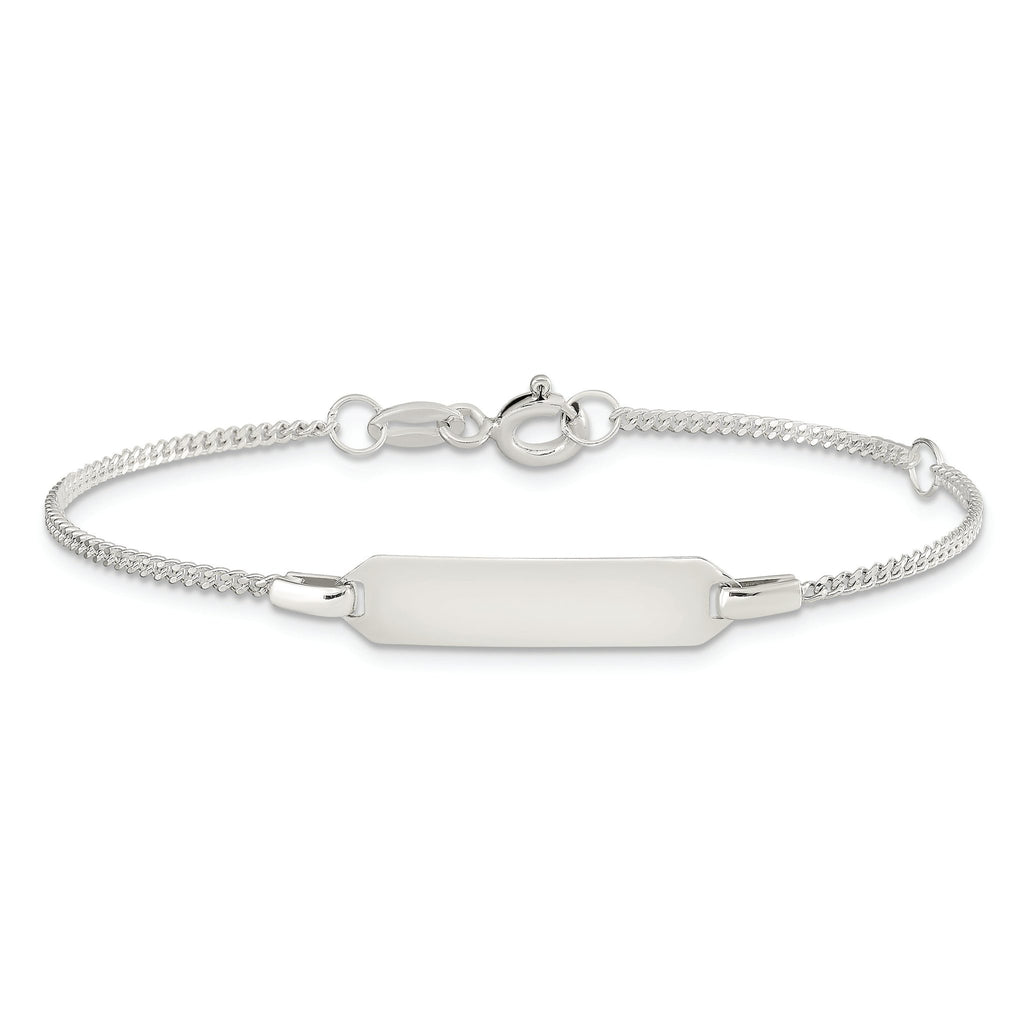 Sterling Silver Childrens 5in Plus 1in EXT ID Curb Link Bracelet