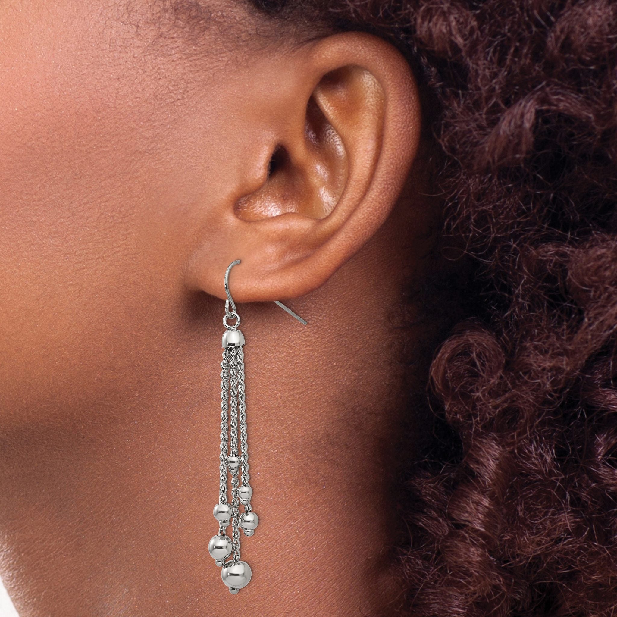 Stainless Steel Polished Drop Dangle Earrings for Women