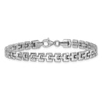 Sterling Silver Rhodium-Plated Fancy Link Bracelet