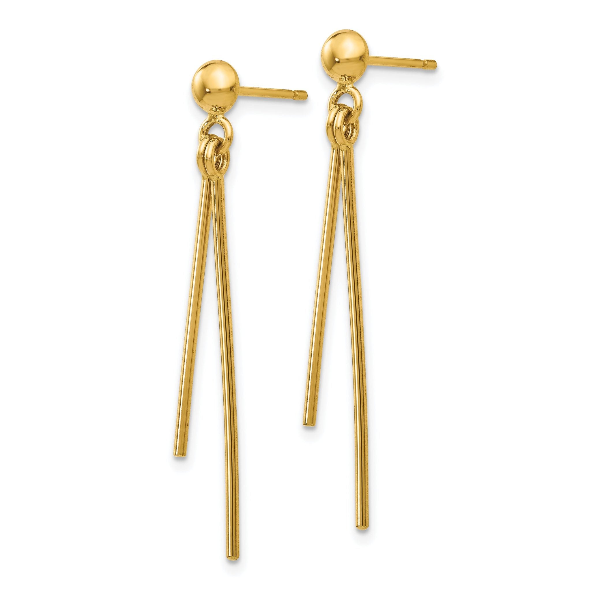 14k Polished Post Dangle Earrings Secondary image