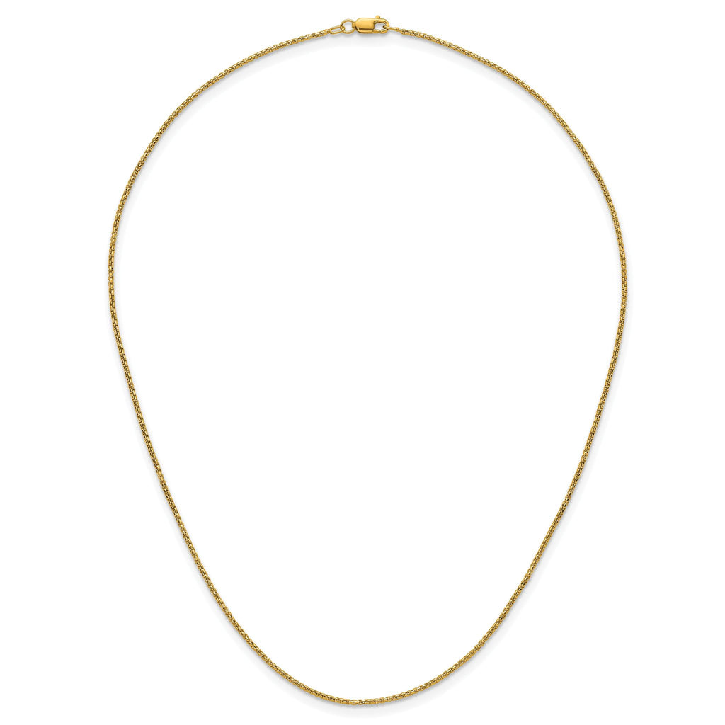 14K Gold Filled Round Venetian Box Chain Necklace in 1.2mm Width