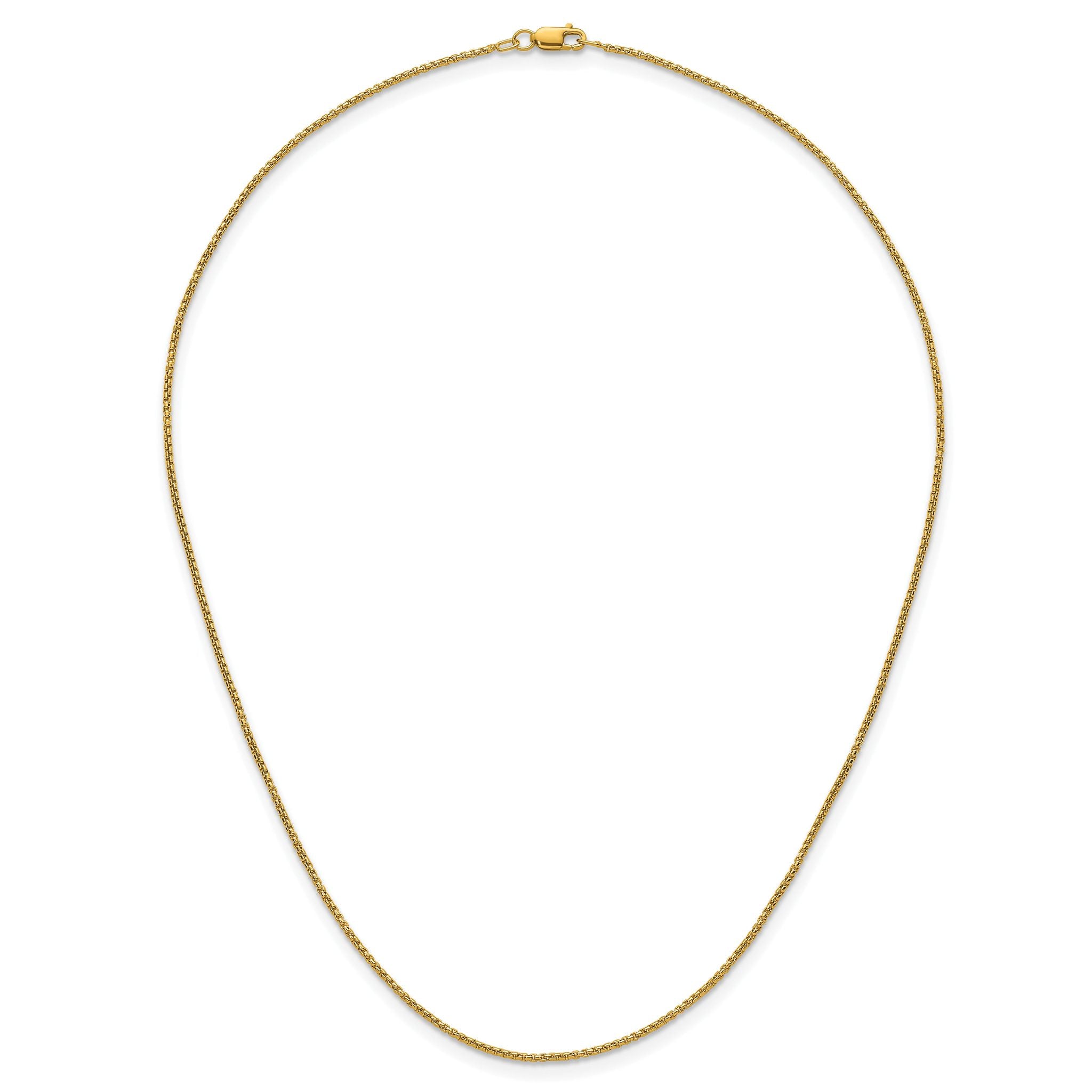14K Gold Filled Round Venetian Box Chain Necklace in 1.2mm Width