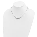 Cheryl M Sterling Silver Rhodium-plated Polished Fancy Woven CZ 16 Inch with 2 Inch Extension Necklace