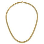 14k Polished Fancy Hollow Curb Link 17 inch Necklace