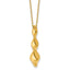 14K Polished Wavy Pendant on Dia-cut Chain w/1in ext. Necklace