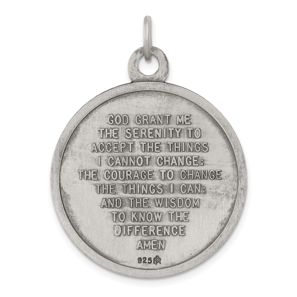 Sterling Silver 925 Praying Hands Pendant Antiqued Finish Vintage Style