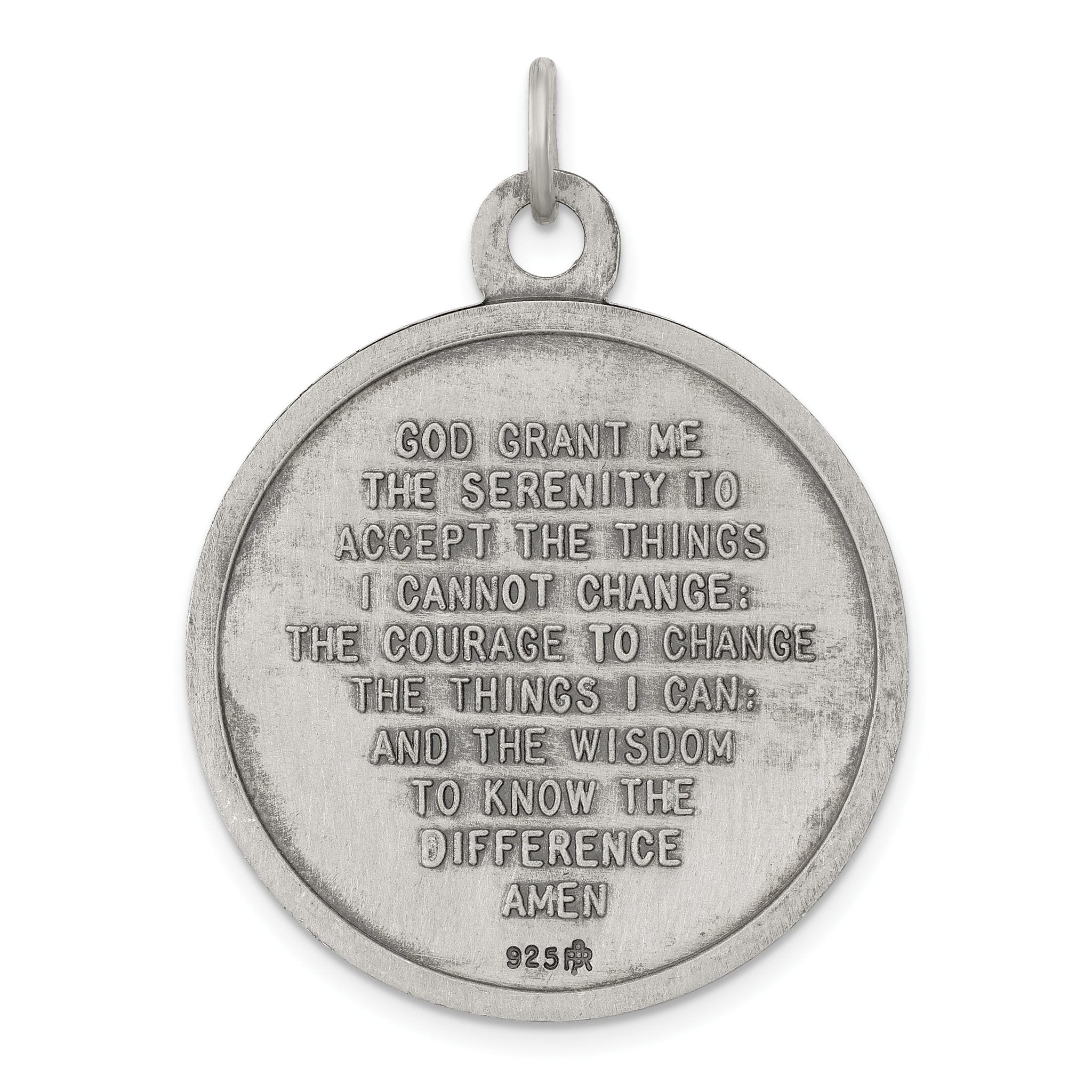 Sterling Silver 925 Praying Hands Pendant Antiqued Finish Vintage Style
