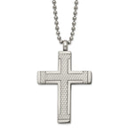 Laser-Cut Cross Necklace in Titanium