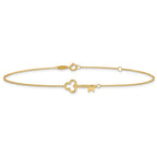 10K Polished Key 9in plus 1in ext. Anklet