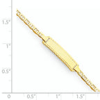 14k Polished Solid Chain/Solid Plate Anchor Link 18.5x5mm Plate 6 inch Baby/Child ID Bracelet
