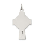 Sterling Silver 925 Irish Crucifix Pendant with Polished Antique Finish