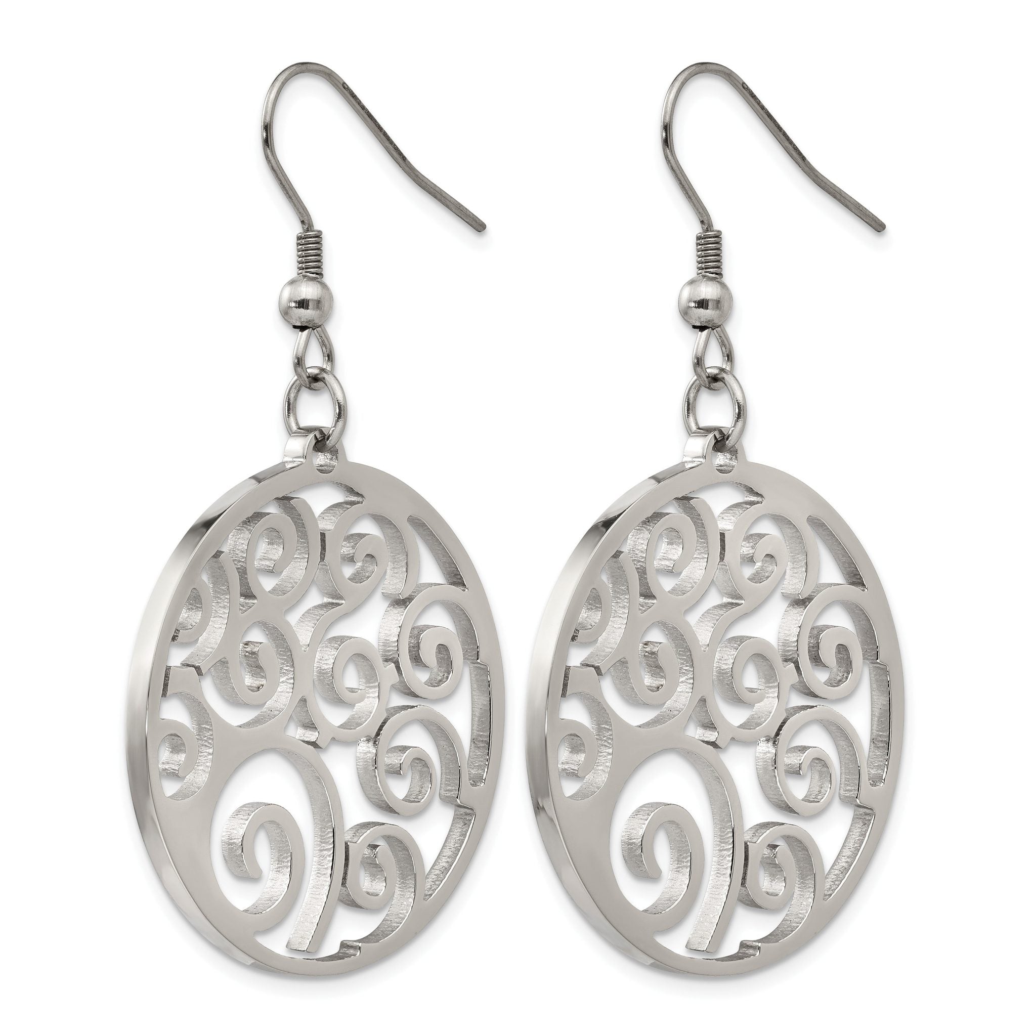 Stainless Steel Polished Drop Dangle Earrings for Women