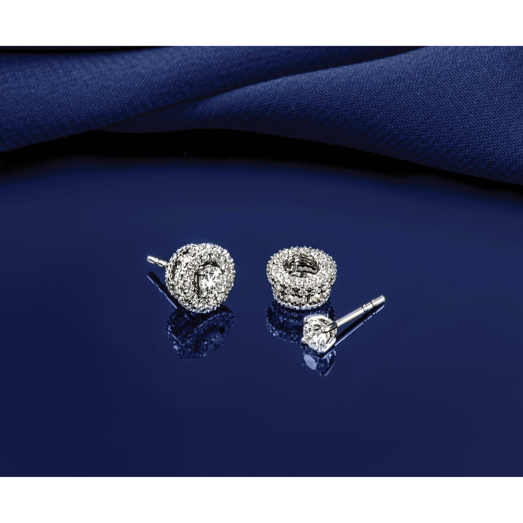 14K White Gold 5/8 ct Lab-Created Diamond VS/SI+ G+, 4-Prong Stud Earrings