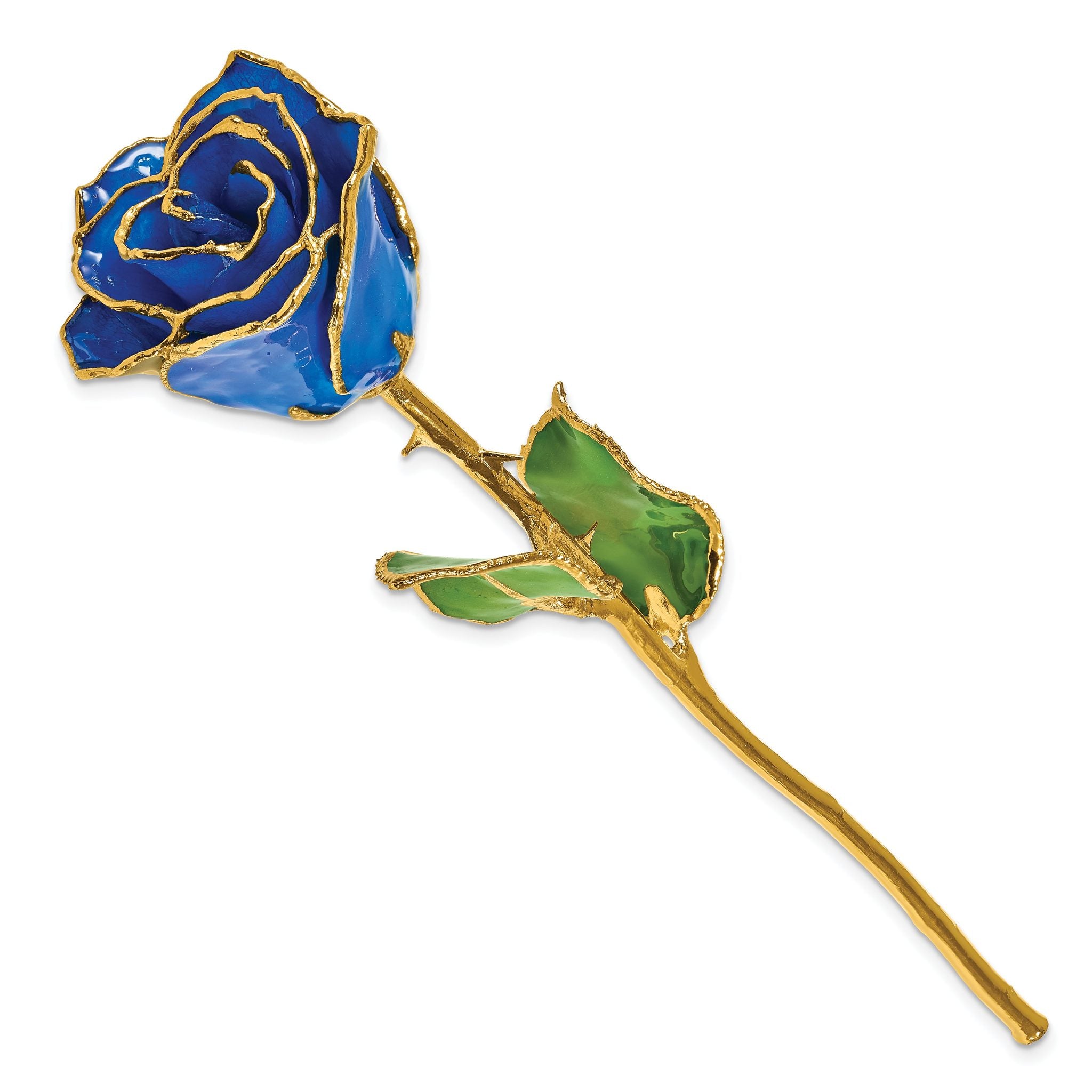 Lacquer Dipped Gold Trim September Birthstone Sapphire Rose Secondary image