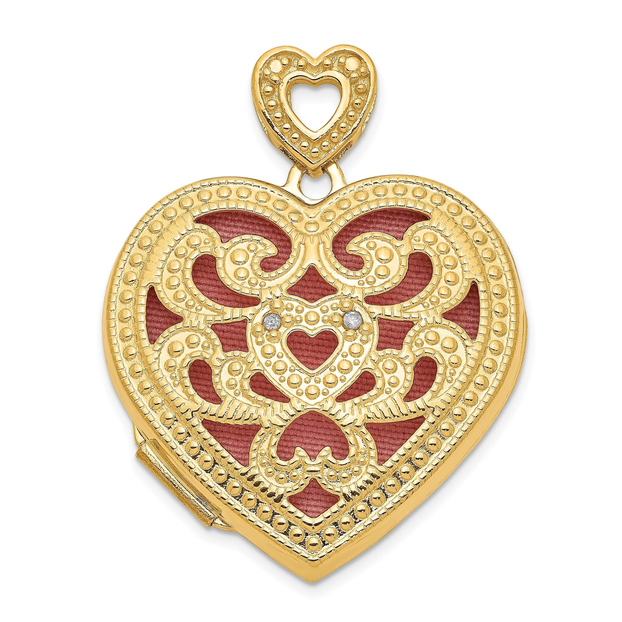 14Ky 24mm With  Diamond Vintage Heart Locket Main image