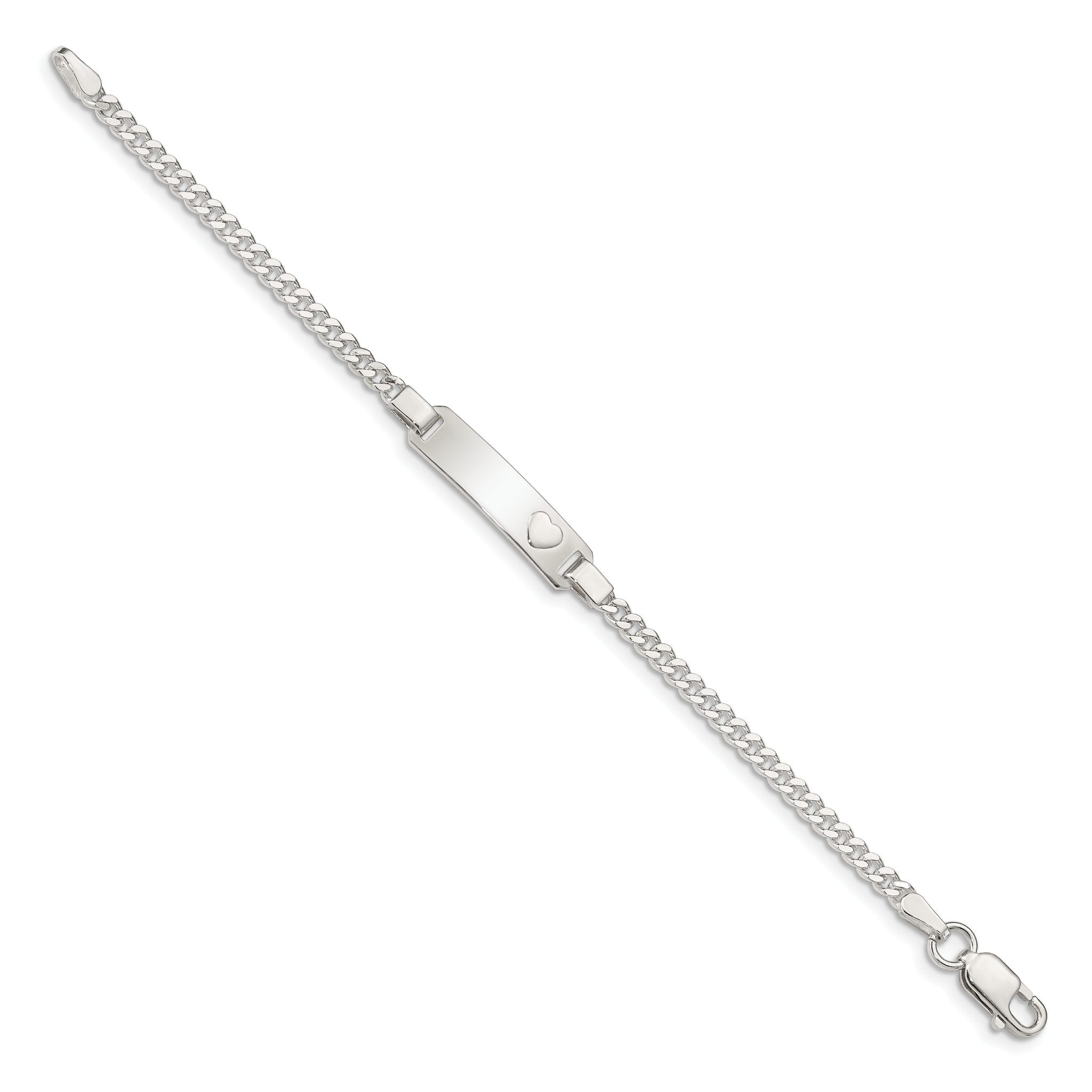 Sterling Silver Baby ID with Heart Bracelet Secondary image