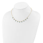 14k Blue Topaz Dangles 16 inch Necklace Plus 2 inch Extender