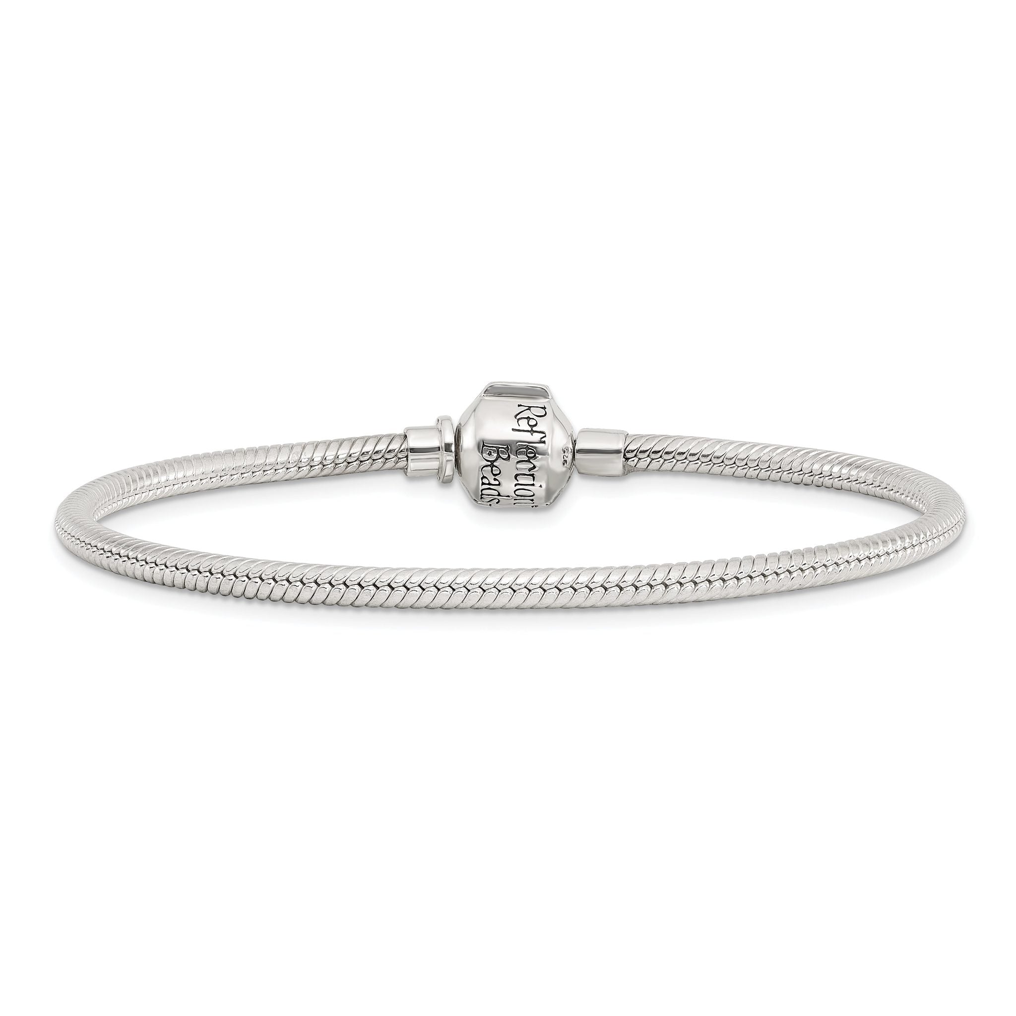 Sterling Silver Reflections Hinged Clasp Bead Bracelet Main image