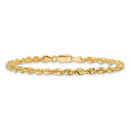 14K 7 inch 4mm Ultra Diamond-cut Rope with Lobster Clasp Chain