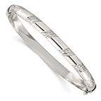 Sterling Silver Diamond Cut 6mm Bangle