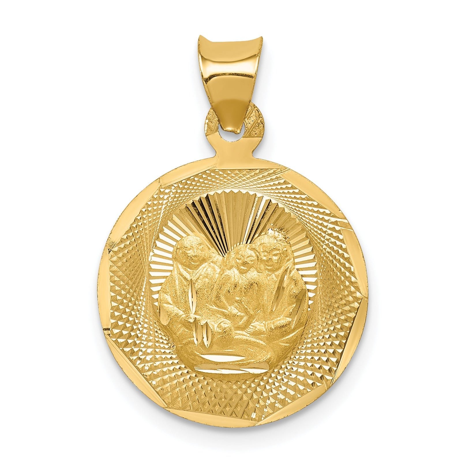 14K Gold Polished Diamond-Cut Baptism Pendant by Sophia Jewelers Main image