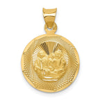 14K Gold Polished Diamond-Cut Baptism Pendant by Sophia Jewelers