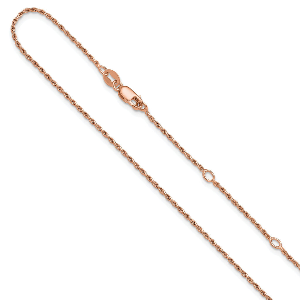 Diamond-Cut Rope Chain in Rose-Plated Sterling Silver, 1.2mm