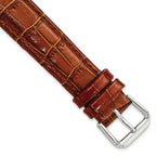 Havana Crocodile-Grain Leather Watch Band, 10mm