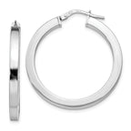 Sophia Jewelers 925 Sterling Silver Polished Hoop Earrings in Elegant Rhodium