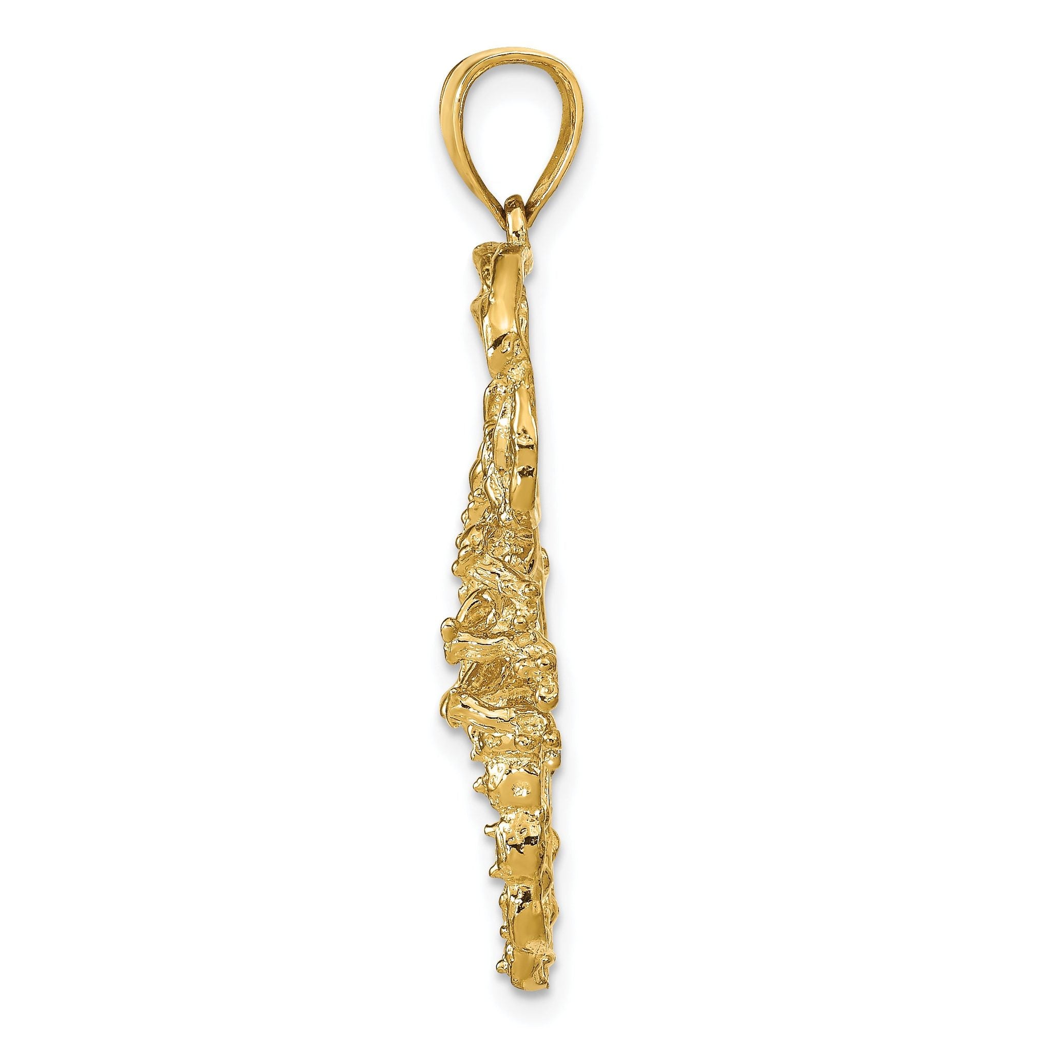 14K Gold Scorpion Pendant with Polished Finish for Men