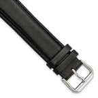 Extra-Long Smooth Leather Watch Band in Black, 18mm