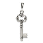 Sterling Silver 925 Key Pendant with Polished Antique Finish