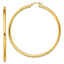 Sterling Silver Gold-Tone Polished 3x65mm Hoop Earrings