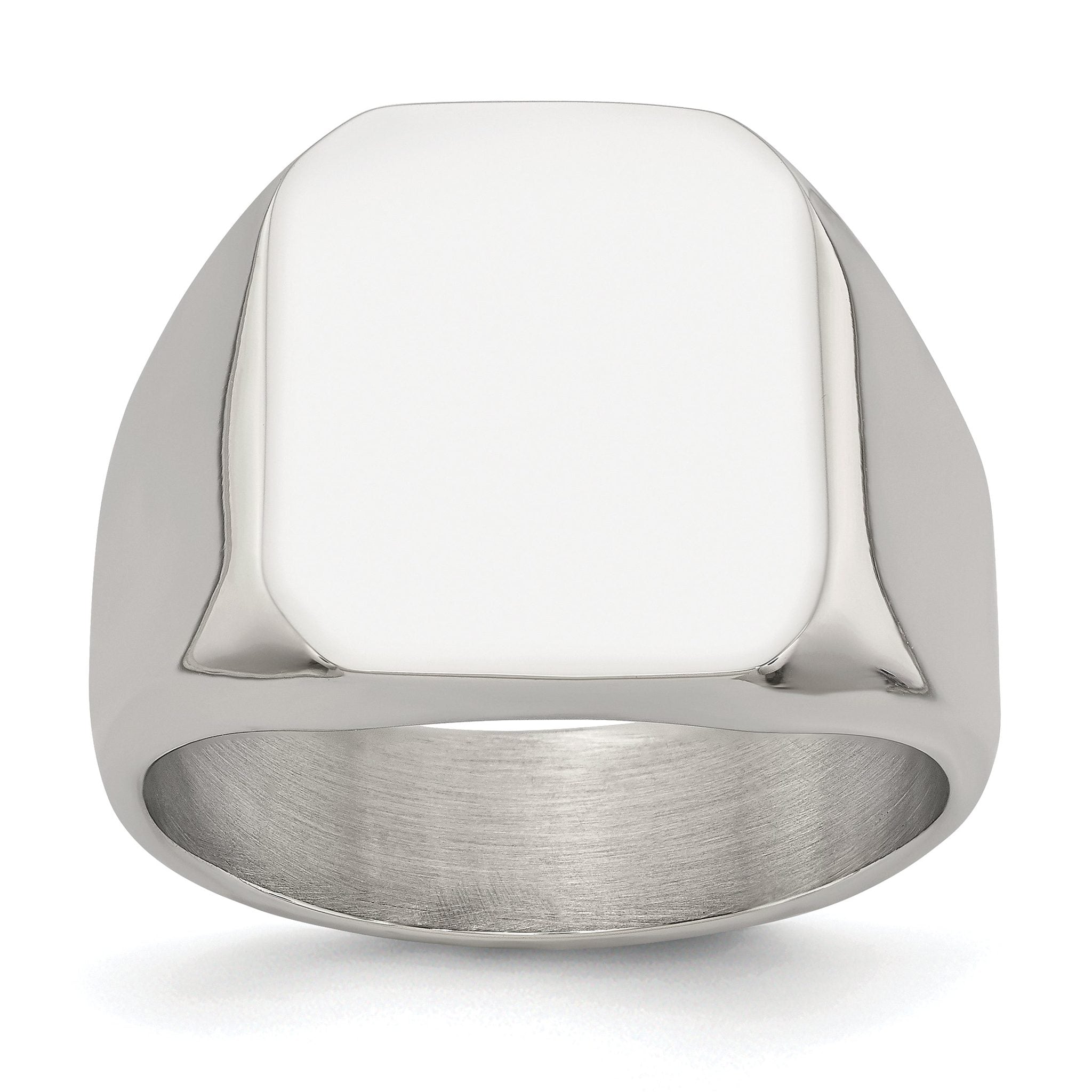 Chisel Stainless Steel Polished Signet Ring Main image