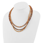 Sterling Silver Gold-plated Multi Stone Adj. 17in or 40in Necklace