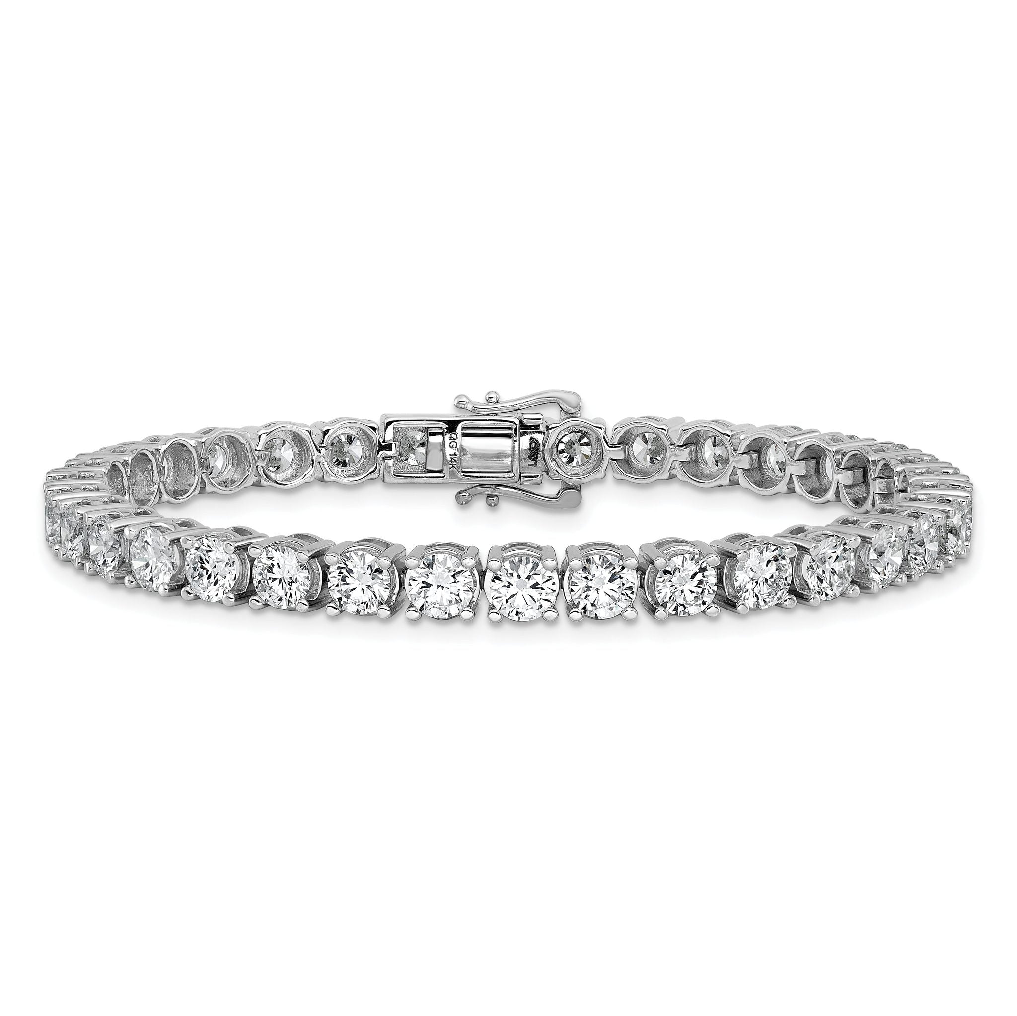 14k White Gold  11 1/8 carat Lab Grown Diamond VS/SI+ G+ Complete Tennis Bracelet