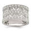 Sterling Silver Rhodium-plated Polished CZ Vintage Ring