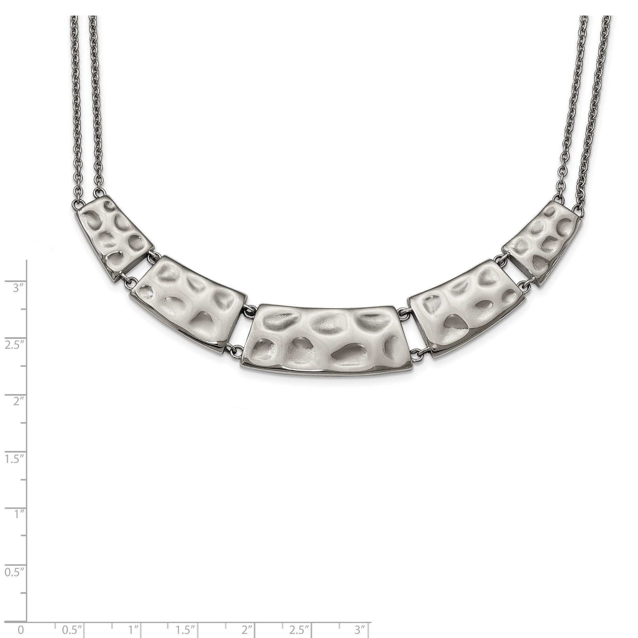 Polished & Textured Necklace in Stainless Steel