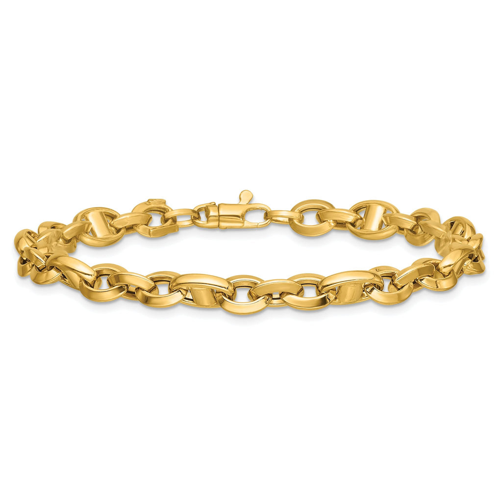14K Polished Fancy Link Bracelet