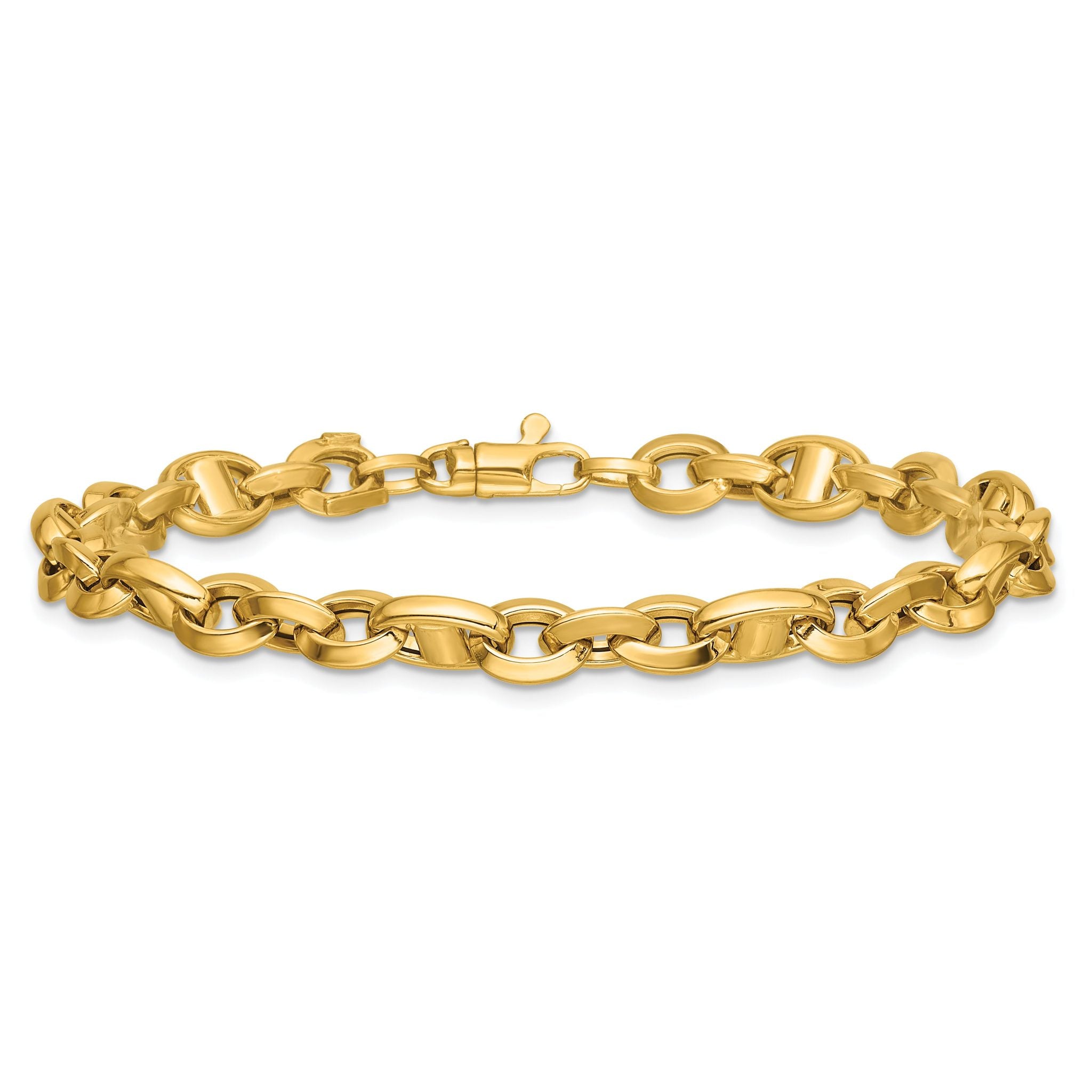 14K Polished Fancy Link Bracelet