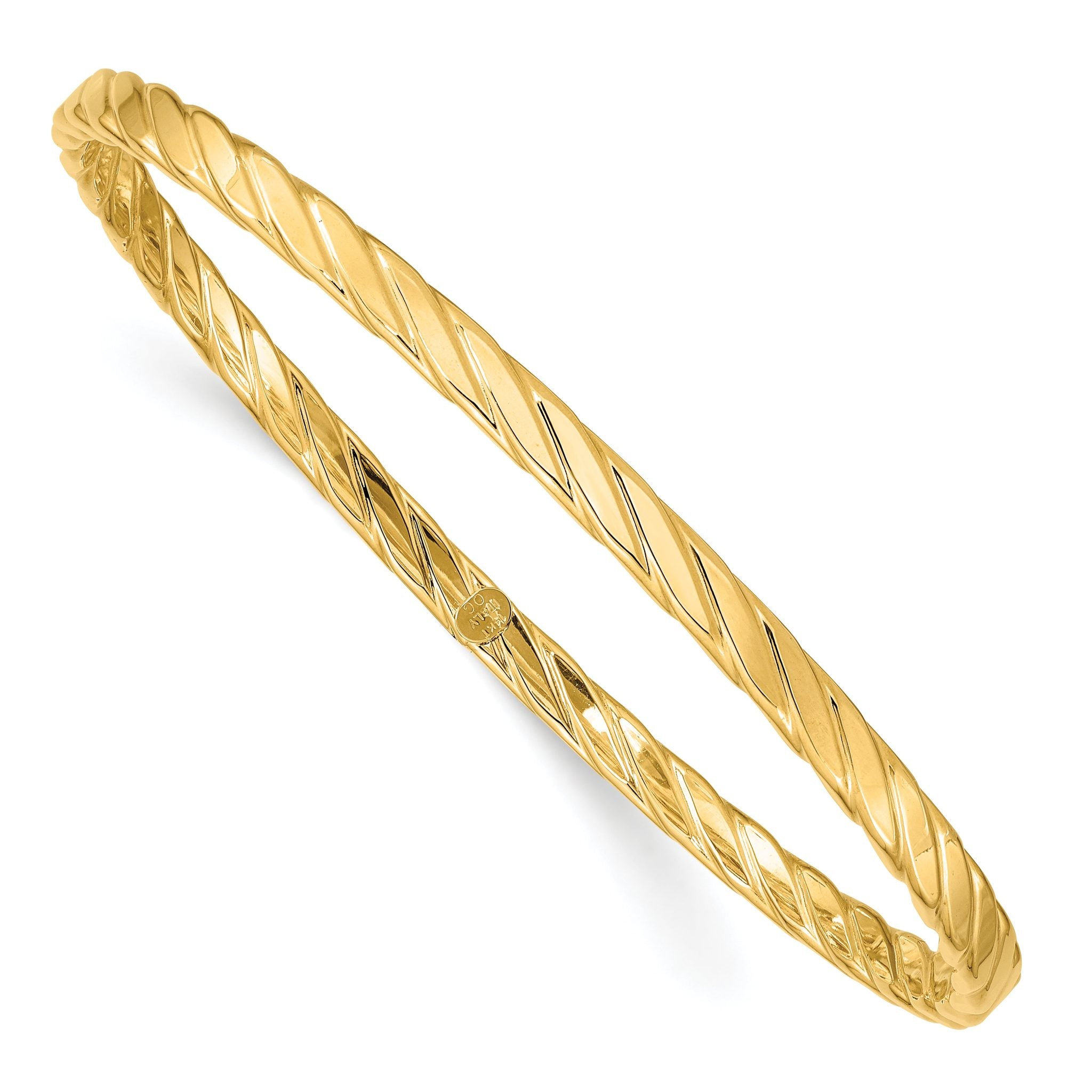 14K 4mm Textured Twist Slip-on Bangle Main image
