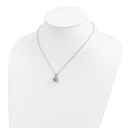 Cheryl M Sterling Silver Rhodium-plated Polished CZ Love Knot 16 Inch with 2 Inch Extension Necklace