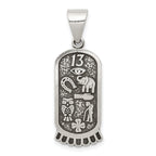 Sterling Silver 925 Men's Antiqued Good Luck Pendant 23mm